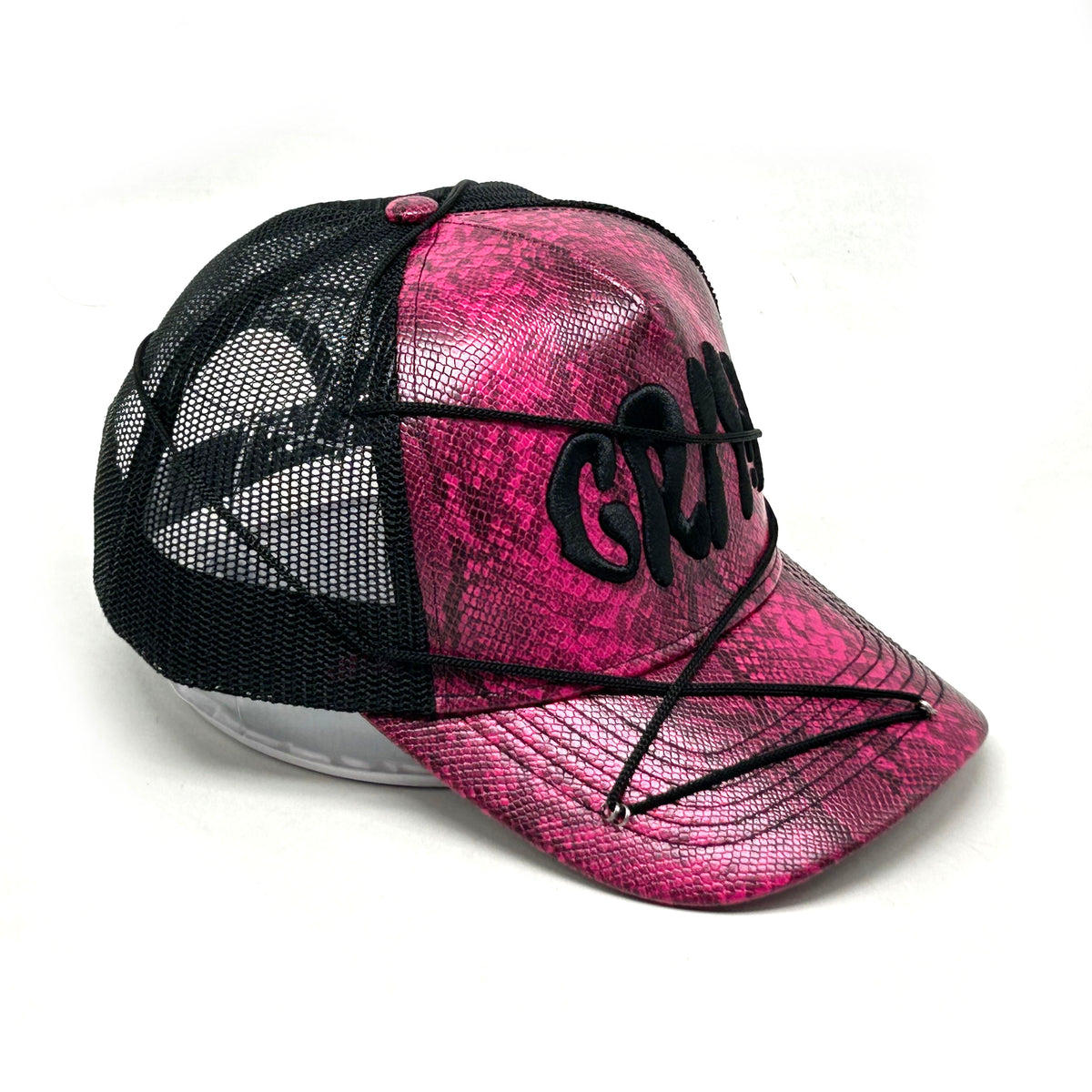 "SNAKE SKIN" Pink/Black Cap