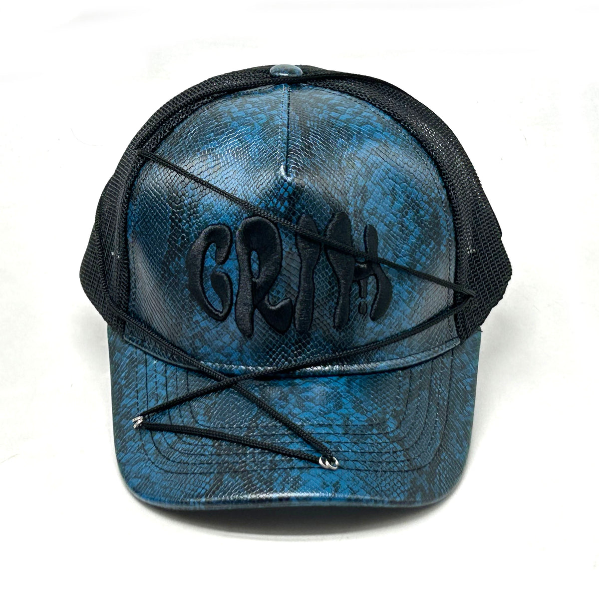 "SNAKE SKIN" Blue/Black Cap