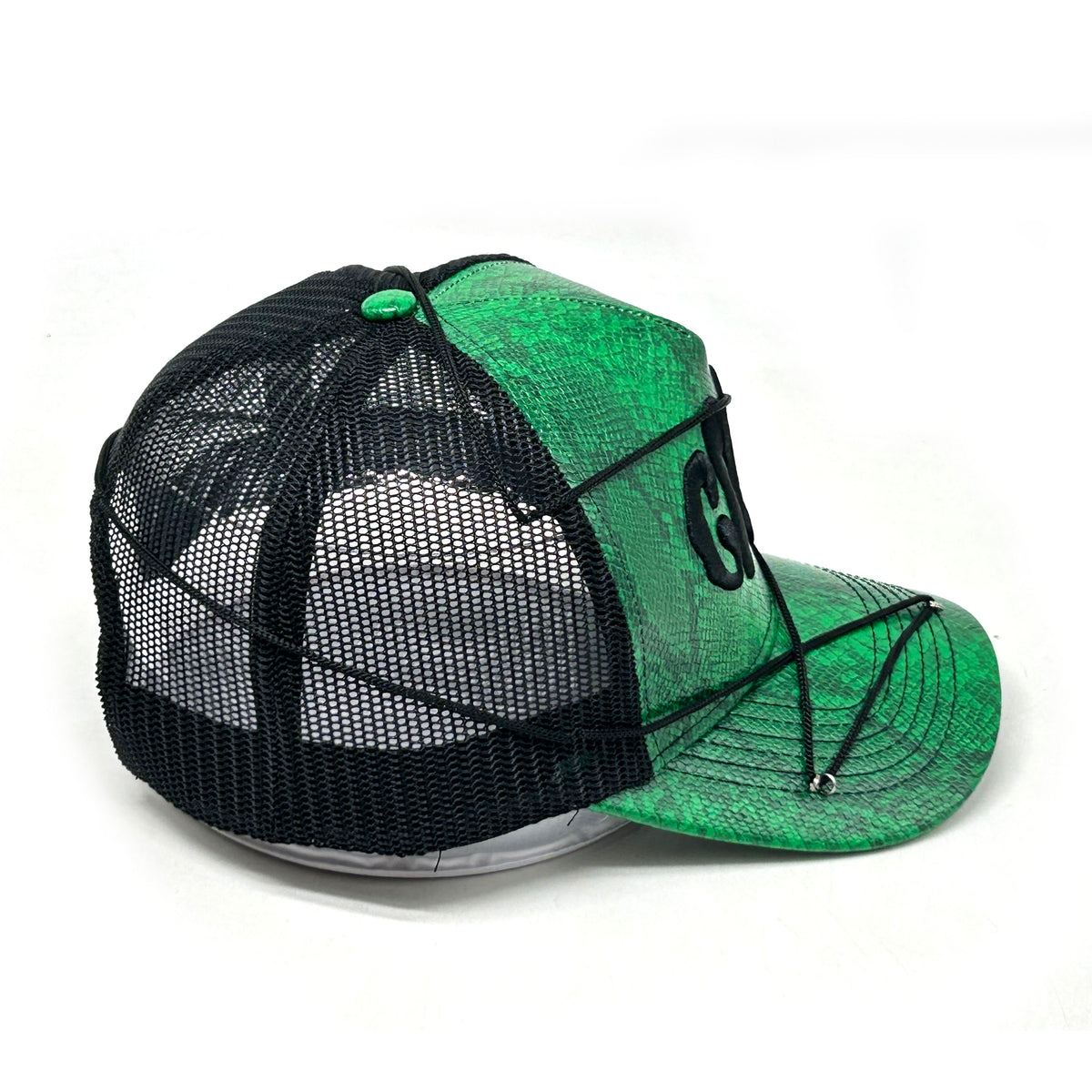 "SNAKE SKIN" Green/Black Cap