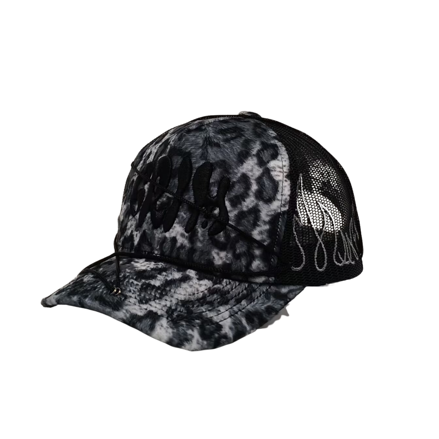 "LEOPARD" Black/White Cap
