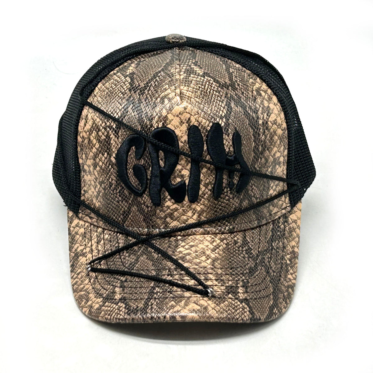 "SNAKE SKIN" Natural/Black Cap