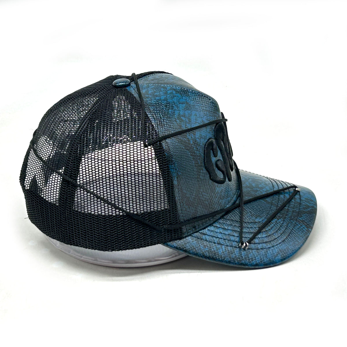 "SNAKE SKIN" Blue/Black Cap
