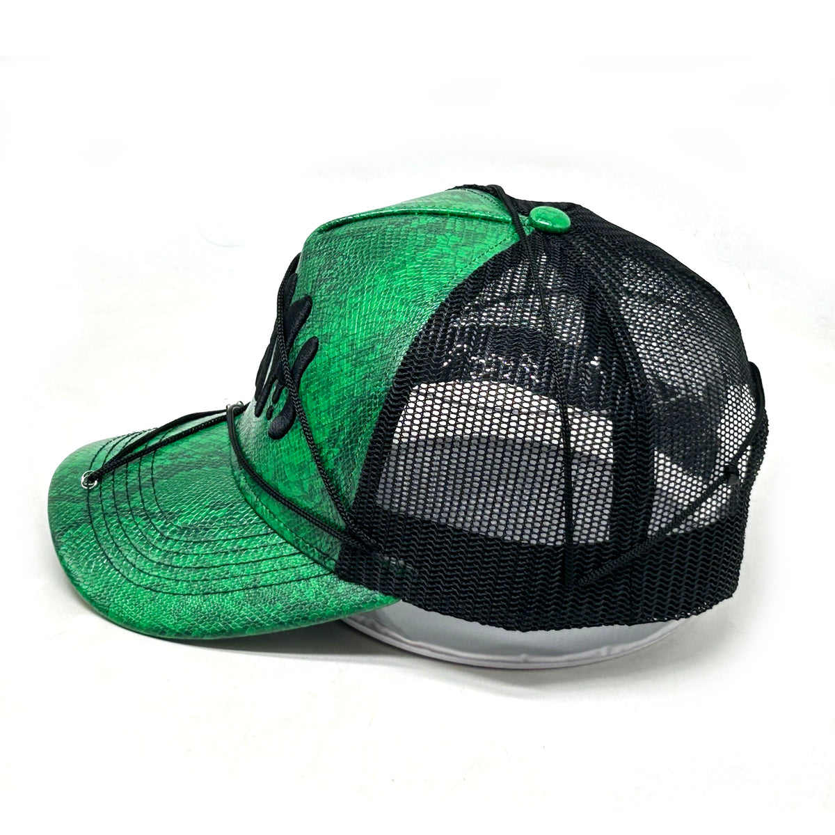 "SNAKE SKIN" Green/Black Cap