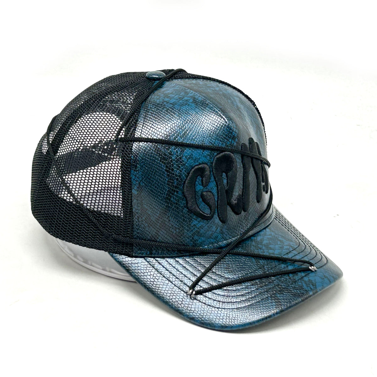 "SNAKE SKIN" Blue/Black Cap