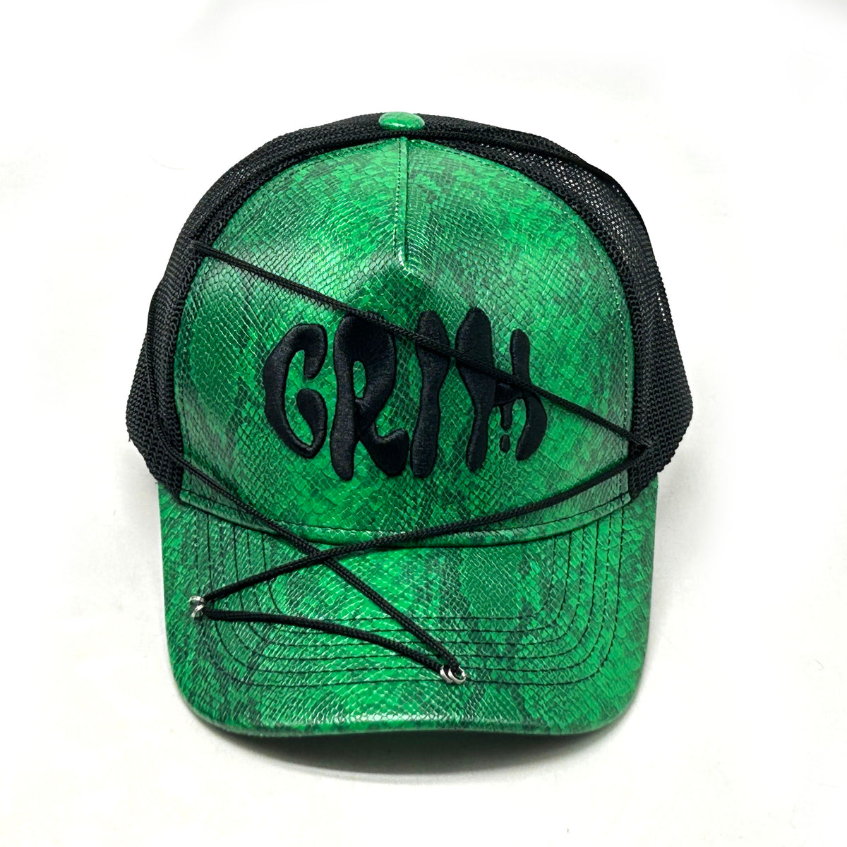 "SNAKE SKIN" Green/Black Cap