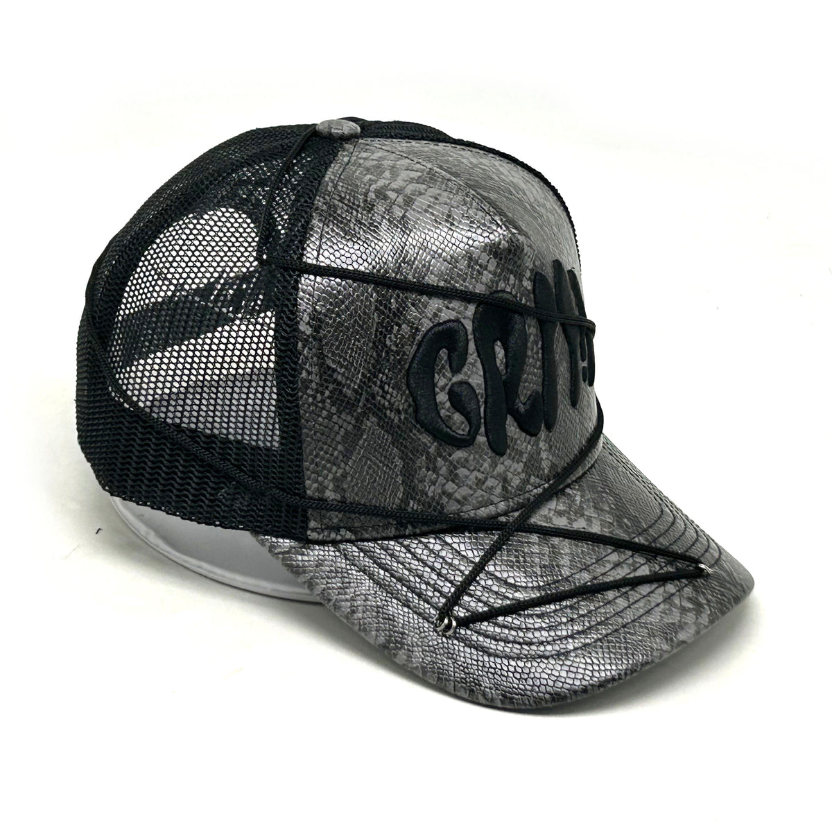 "SNAKE SKIN" Grey/Black Cap